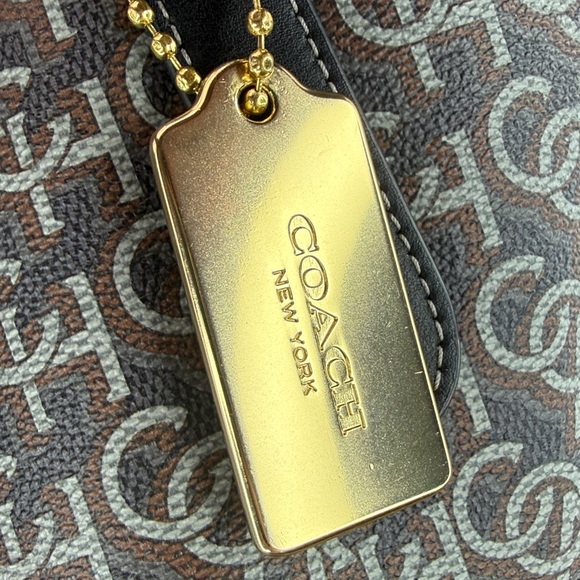 ๐ฅCOACH - Monogram City Tote Navy Blue Coated Canvas Leather CF342 - 110U477 - Picture 4 of 17